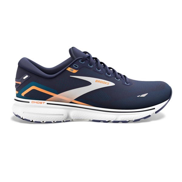 Brooks Herren Ghost 15 Laufschuh dunkelblau-weiß-orange