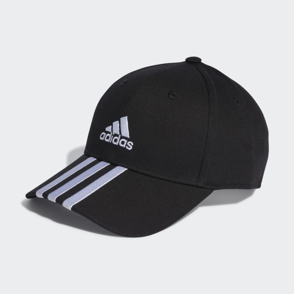 Adidas 3 Streifen Cotton Twill Baseball Cap Kappe schwarz-weiß