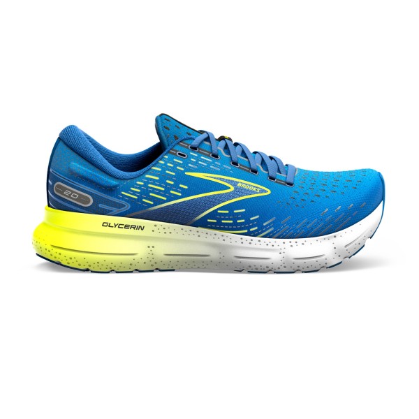 Brooks Herren Glycerin 20 Laufschuh blau-weiß-gelb