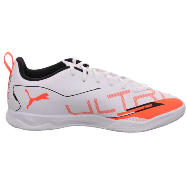 Puma Kinder Ultra 5 Play IT Fußballschuh Hallenfußballschuh weiß, orange, schwarz