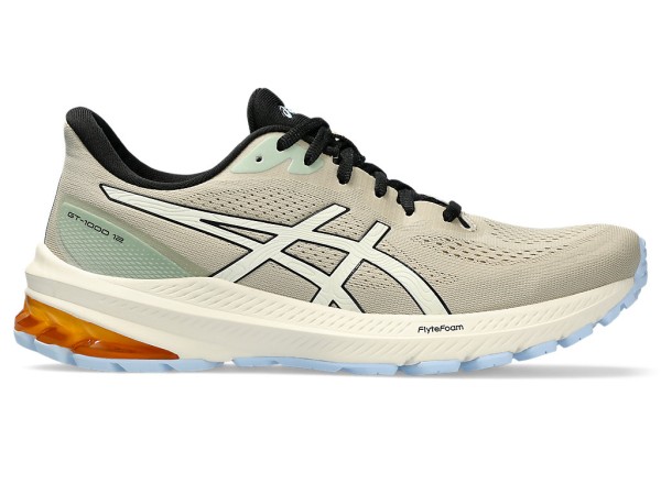 Asics Herren GT-1000 12 Laufschuh/Sportschuh beige/grau-grün-weiß-orange