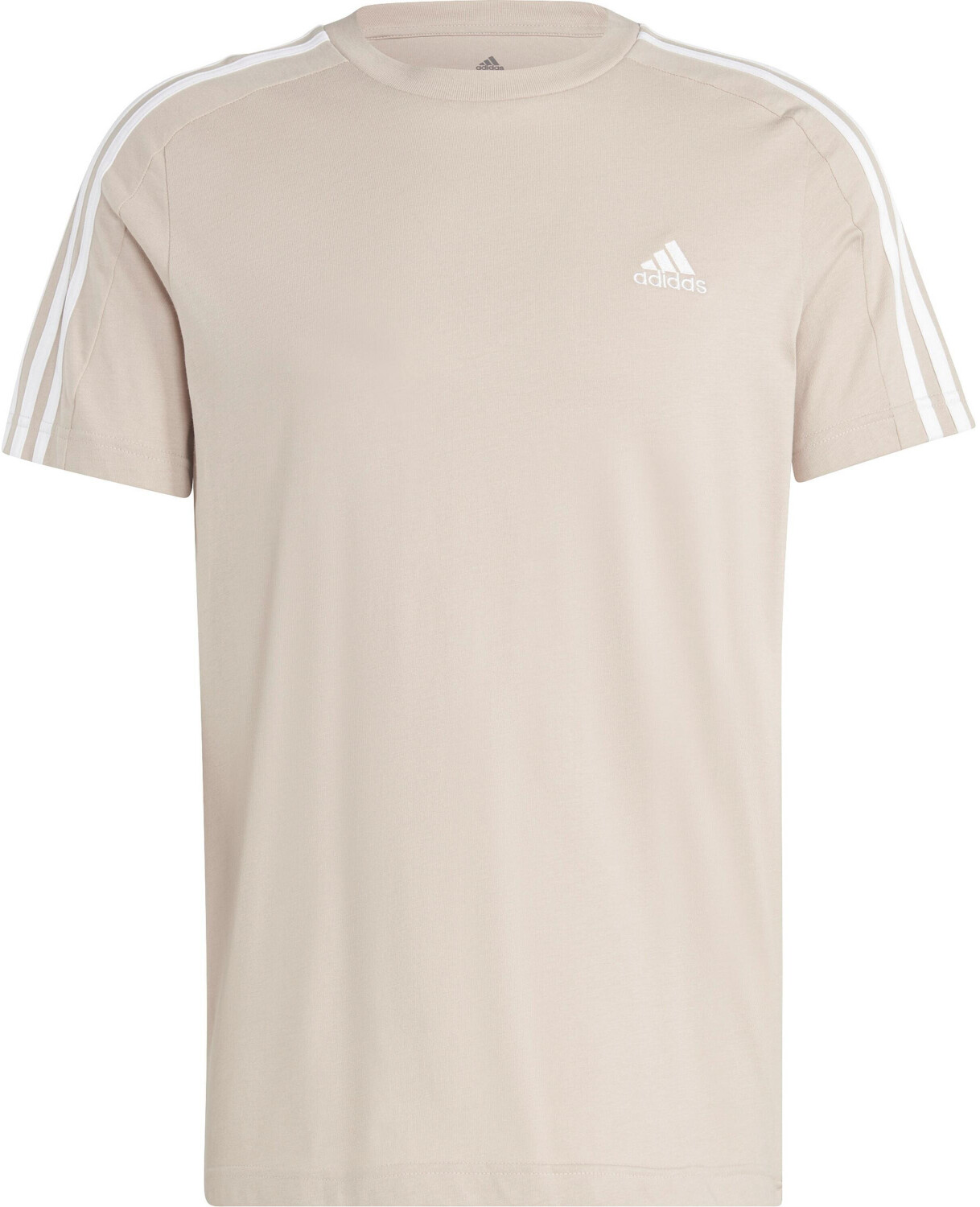 Adidas Herren 3 Streifen T Shirt Freizeitshirt beige weiB