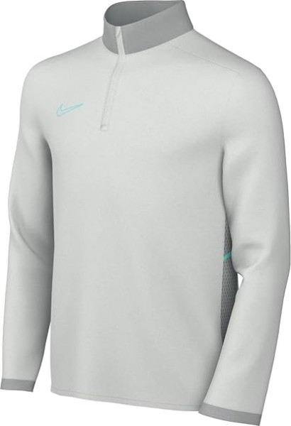 Nike Kinder Academy25 Dri- Fit Langarmshirt Zip Trainingsshirt hellgrau, türkis