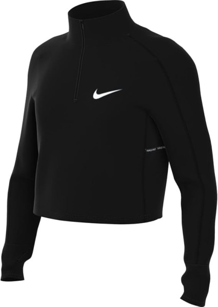 Nike Mädchen Pro Big Kids Zip Langarmshirt schwarz