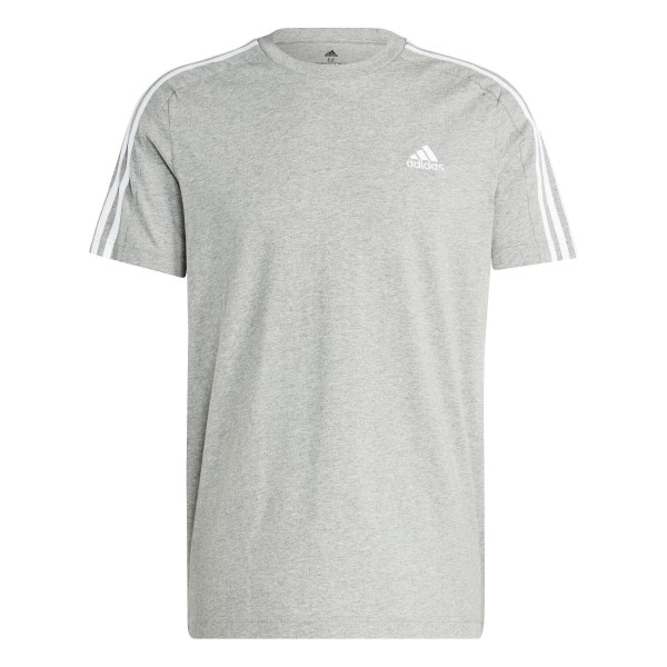 Adidas Herren 3-Streifen T-Shirt Freizeitshirt grau-weiß