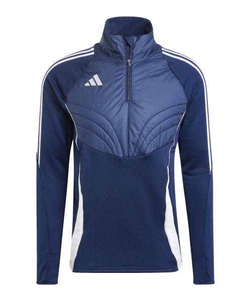 Adidas Herren Tiro 24 Wintop Langarmzipper Langarmtrainingsshirt dunkelblau, weiß