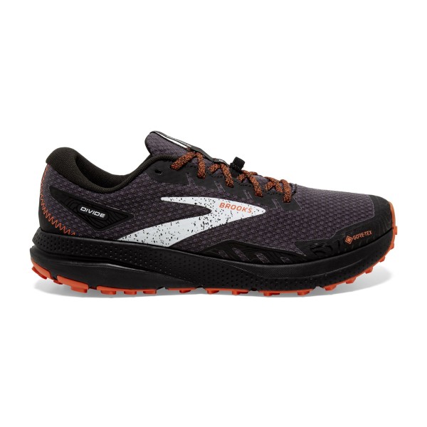 Brooks Herren Divide 4 GTX Laufschuh Trailrunningschuh schwarz-orange-weiß