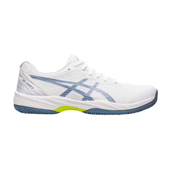 Asics Herren Gel-Game 9 Clay OC Tennisschuh weiß-stahl blau