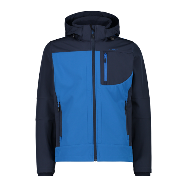 CMP Herren Zip Hood Jacke Softshelljacke blau, anthrazit