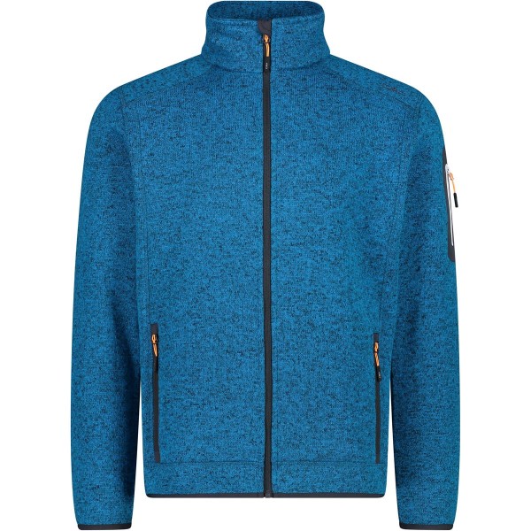 CMP Herren Knitted Jacket Fleecejacke Outdoorjacke türkis/blau meliert