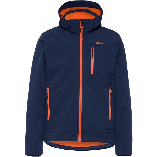 CMP Herren Zip Hood Jacke Softshelljacke blau, orange