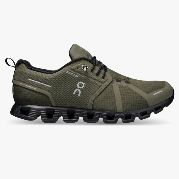 ON Herren Cloud 5 Waterproof Laufschuh Freizeitschuh oliv-schwarz